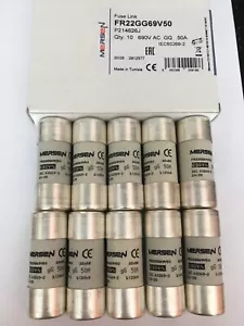 FR22GG69V50 50A Mersen Ferraz Shawmut P214626 Fusibile JPSF763 Quantità 1/5/10 IVA Inv - Foto 1 di 4