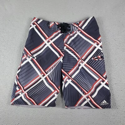 Pantalones Cortos Adidas Para Hombre Talla 30 Gris A Cuadros Encaje Corbata Playa Bañador Board Shorts Foto 1 de 4