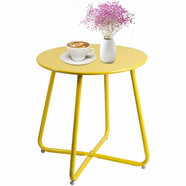 CERBIOR Mesa auxiliar de metal Sofá redondo Mesita de noche para salón dormitorio Foto 1 de 1