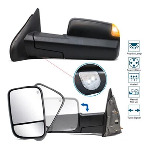 Towing Mirrors For 2003-09 Dodge Ram 2500/3500 Power Heated Turn Signal Puddle - Foto 1 di 11