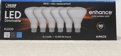(2) 6 Pack Feit Electric Enhance Dimmable 65 Watt Flood Daylight BR30 LED Bulbs - Image 1 of 4