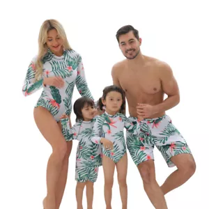 Family Matching Swimsuit Mother Daughter Swimwear Father Son Swimming Trunks - Picture 1 of 6