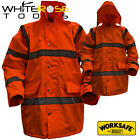 Worksafe Motorway Jacket Coat Hi-Vis Orange Quilted Lining Large Winter