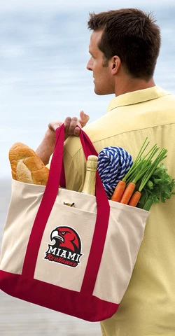 Miami RedHawks Tote Bags CANVAS Miami University Tote Bag Cover