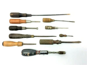 Vintage Lot Wood Handled USA Globemaster 61673 Yankee Handyman Screwdrivers - Picture 1 of 12