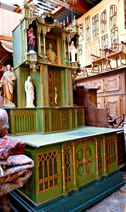 Großer Kirchenaltar Altar Neogotik Holz gefasst 19. Jh. Höhe 298 cm B. 163 cm - Bild 1 von 14