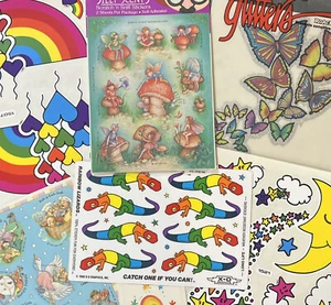 Vintage 80s Stickers vtg LOT: MEGA XXL BJ, Hallmark, XO, Roach, Rainbow Brite ✨ - Picture 1 of 6