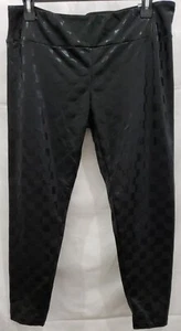 No Boundaries Juniors’ Embossed Checker Leggings Black Size 3XL (21) - Picture 1 of 5