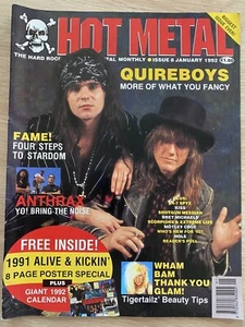 Hot Metal magazine UK Jan 1992 Quireboys Kiss Motley Crue NM Intact - Picture 1 of 8