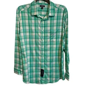 Club Room Men's Regular-Fit Plaid Shirt green XLarge - Imagen 1 de 7