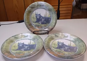 3 Cabela's Black Bear Family Salad Dessert Side Plates James Hautman Collection - Picture 1 of 4