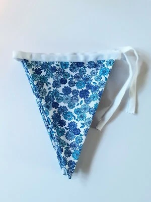 HECHO ARTESANAL - Azul Blanco - Triángulo Banderas(7) - Banner - Decoración del hogar Foto 1 de 2