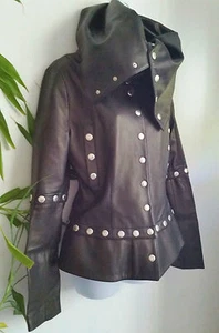 CHAQUETA DE CUERO DE CORDERO NEGRA TALLA 44 NUEVA AUTÉNTICA DOLCE GABBANA 5 EN UNO US 8 - Imagen 1 de 18