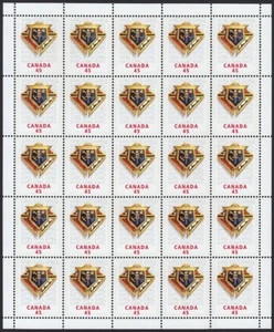 qq. KNIGHT OF COLUMBUS EMBLEM = Sheet of 25 stamps Canada 1997 #1656 MNH - Picture 1 of 3