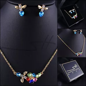 Set Halskette Ohrstecker *Biene & Blume* Gold im Etui, Geschenk zu Muttertag - Bild 1 von 8