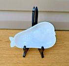 Vintage Sculpted Opaque White Milk Glass Pear-Shaped Treat Dish 8"x 4.75" 
