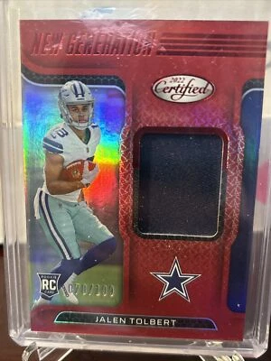 JALEN TOLBERT 2022 PANINI CERTIFIED NEW GENERATIONS JERSEY RC #78/199 - Image 1 of 3