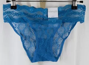 b.tempt'd by Wacoal Women's Lace Kiss Bikini Panty Blue Size Small - Picture 1 of 3