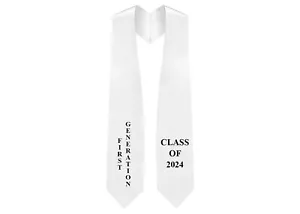 2024 White First Generation Graduation Stole - Picture 1 of 1