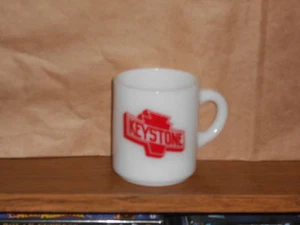KEYSTONE MILK GLASS COFFEE MUG - Picture 1 of 1
