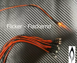 10x LED 3 mm ORANGE FLICKER FLACKERND 6-12 Volt Modell-Beleuchtung Krippe Feuer - Bild 1 von 1