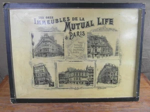 Rare CARTON PUB circa.1905 MUTUAL LIFE ASSURANCES PARIS photos immeubles advert. - Foto 1 di 8