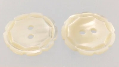 Lot of 2 Multicolor MOP Mother of Pearl Garment Buttons Floral 1in 126D - Image 1 of 4