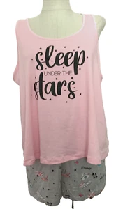 JOYSPUN SLEEPWEAR SHORTY SET Pink/Gray Tank & Shorts Sz XL* - Picture 1 of 9