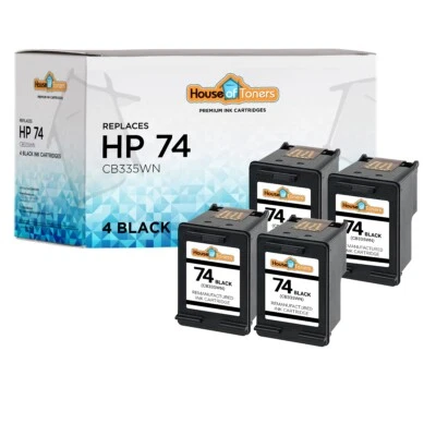 Картриджи чернильные совместимые с HP 74 4 шт. черные для HP Photosmart C4480 C4500 - Изображение 1 из 2