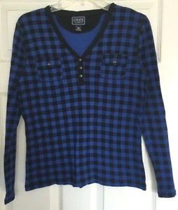 Chaps blau-schwarz kariertes Top Gr. M Damen  - Bild 1 von 2