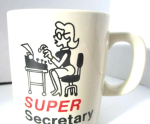 Vintage SUPER Secretary Ceramic Coffee Mug with Handle 8 oz. - Picture 1 of 7