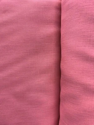 H&T FABRICS CORAL PINK 100% Linen Fabric (60 in.) Sold By The Yard