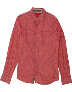 GUESS Mens Shirt Medium Red Cotton BW55 - Picture 1 of 3