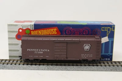 HO Roundhouse 1081 40' Roundtop Box Car Pennsylvania PRR 77100 Red RTR - Image 1 of 4
