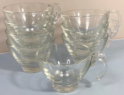 冲孔碗杯 8 件套复古 4 盎司悬挂 3.5 英寸 x 2.5 英寸透明玻璃套装 F — 第 1/4 张图片