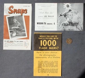 1952-86 Chicago Illinois WBBM TV Star Lee Phillip ANSCO Camera Film 3 piece set- - Picture 1 of 1