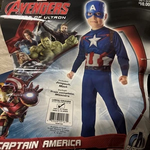 NUOVO costume Halloween Marvel Avengers Capitan America ragazzo grande L 12-14 - Foto 1 di 2