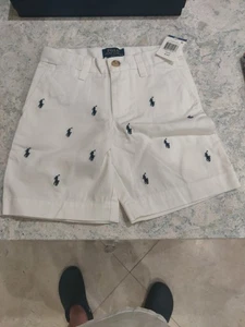 Polo Ralph Lauren Herren klassische Passform bestickt Pony Shorts blau/weiß 4T Kind - Bild 1 von 3