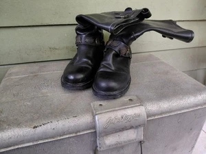 DSQ DSQUARED2 WOMENS boots Leather Cowboy Motorcycle Black - Picture 1 of 13