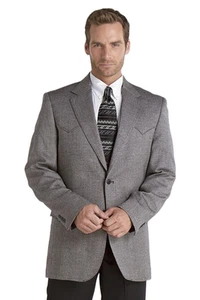 Circle S Western Sport Coat Mens Plano Donegal 50 L Black CC1032 - Picture 1 of 2