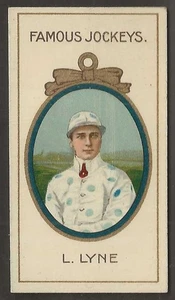 TADDY-FAMOUS JOCKEYS 1910 (WITH FRAME) HORSE RACING-#13- L. LYNE - Picture 1 of 2