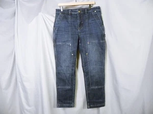 Neu Duluth Damenjeans 14 34 x 29 kurz blau Double Flex schmales Bein doppeltes Knie Arbeit - Bild 1 von 9