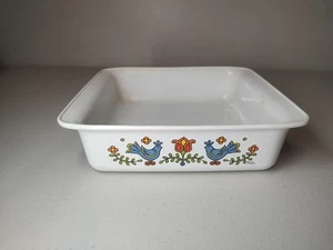 Vintage 1975 Corning Ware Baking Dish Country Festival P-322 8" Sq. Clean! - Picture 1 of 12