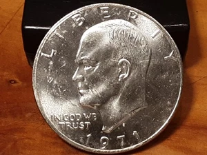 1971-S Eisenhower Dollar 40% Silver Choice Unc+ Peg Leg Variety FS#401 - Picture 1 of 9
