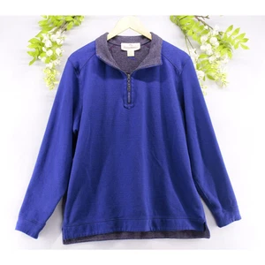 Tommy Bahama Men's Sweater 1/4 Zip Blue Long Sleeve Pullover Sz M - Picture 1 of 7