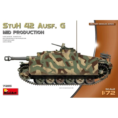 StuH 42 Ausf.G MID PRODUCTION KIT 1:72 Miniart Kit Mezzi Militari Modellino Nuov - Immagine 1 di 4