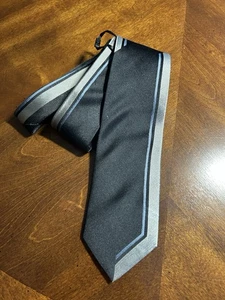 RAMSEY MEN'S TIE 100% SILK Black Blue And Gray Business Sophisticated Classic - Picture 1 of 3