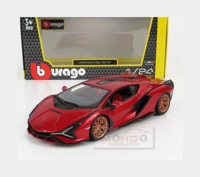 1:24 BURAGO Lamborghini Sian Fkp 37 Hybrid 2020 Red BU21099-RED - Immagine 1 di 2