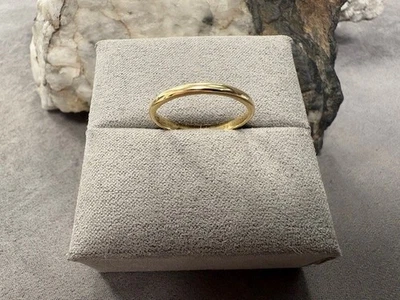 Clogau Welsh 18ct Yellow & Rose Gold 2mm Windsor Wedding Ring Size P £260 off - image 1 of 4