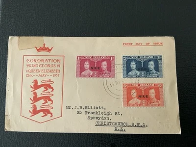 Niue 1937 #70-72 Coronación Rey Jorge VI - FDC Foto 1 de 2